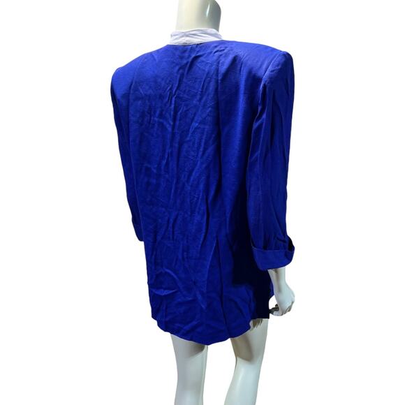 Perceptions by Irene B. Vintage 90s Oversized Blue Blazer Blouse - Size 8 - Picture 12 of 13